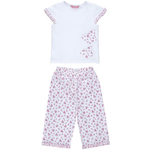 Ditsy Pyjamas- White and Pink- 3-4 Years