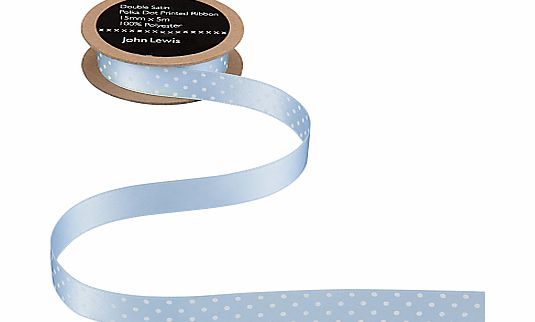 John Lewis Double Satin Polka Dot Ribbon