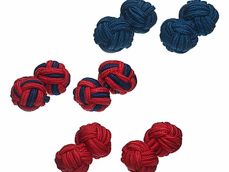 John Lewis Fabric Knot Cufflinks, 3 Pairs