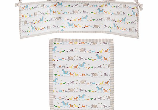 John Lewis Farmyard Bumper and Crib Coverlet Set