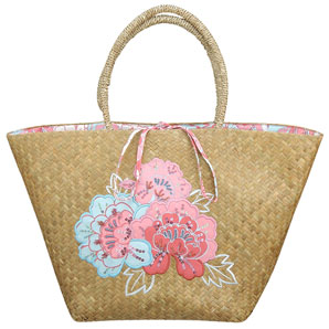 Flowers Straw Bag- Large