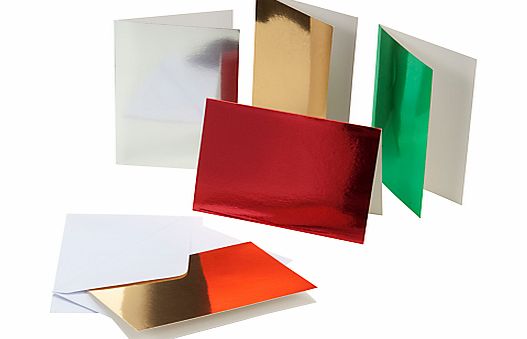 John Lewis Foil Cards and Envelopes, Pack of 25,
