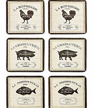 John Lewis French Market Coasters, Set of 6