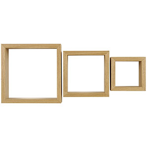 Geo Open Cube Shelves- Set of 3- Oak