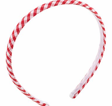 Gingham Print Alice Band, Red