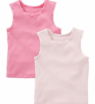 Singlet Vests, Pack of 2, Pink