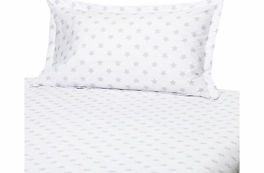 John Lewis Grey Star Cotbed Duvet Cover and