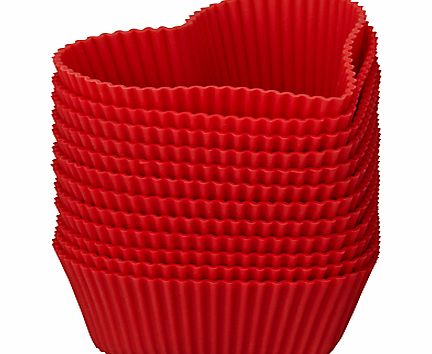 John Lewis Heart Silicone Cake Cases, 12 pieces