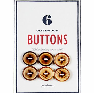 John Lewis Heritage 18mm Olive Wood Buttons,