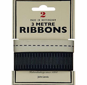 John Lewis Heritage 3m Ribbon, Pack of 2, Pins