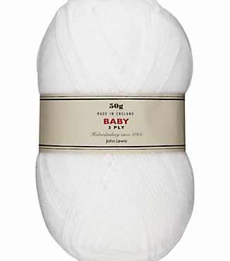 John Lewis Heritage Baby 3 Ply Yarn, 50g, White