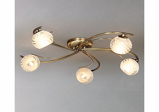 John Lewis Hugo Semi-flush Light, Antique Brass,