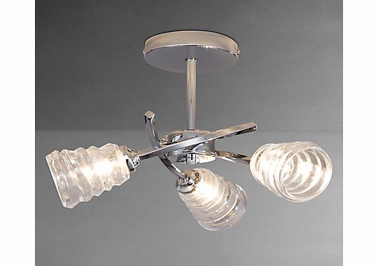 John Lewis Julian Wavy Ceiling Light, 3 Arm