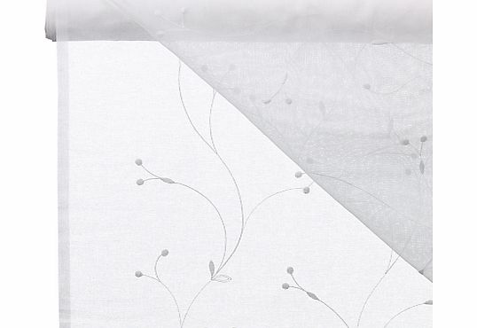 John Lewis Juniper Unheaded Voile Fabric, White, Drop 150cm