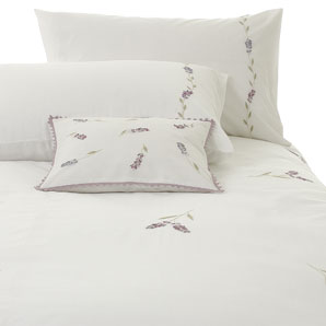 john lewis Lavender Duvet Cover- Super Kingsize- White