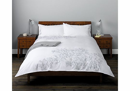 John Lewis Layla Duvet Cover and Pillowcase, White