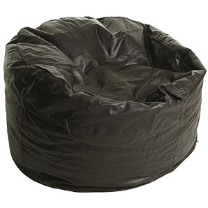 John Lewis Leather Beanbag, Chocolate