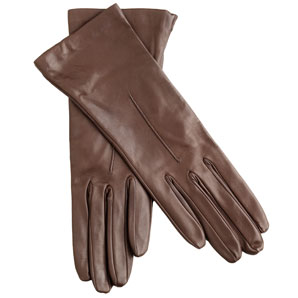 john lewis Leather Gloves, Brown, Size 7/Medium