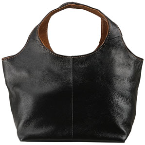 Leather Grab Bag- Black