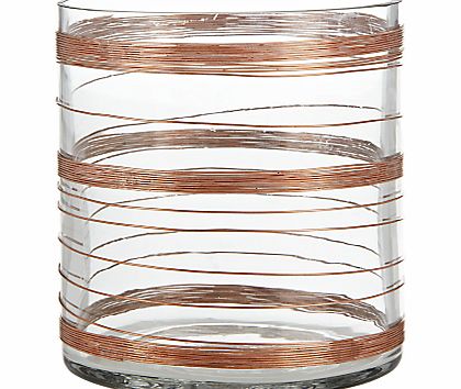 John Lewis Leonardo Rose Gold Hurricane Lamp, H12cm