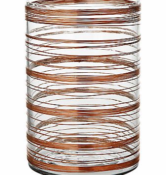 John Lewis Leonardo Rose Gold Hurricane Lamp, H20cm