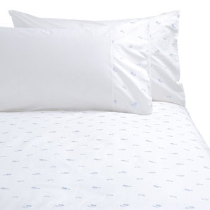 john lewis Little Flower Duvet Cover- White / Blue- Single