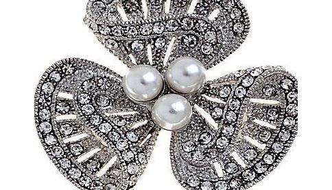 John Lewis Lucky Charm Diamante Brooch, Rhodium