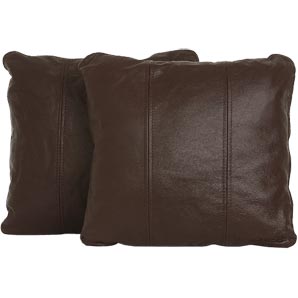 Maestro Leather Cushions- Pair- Chocolate