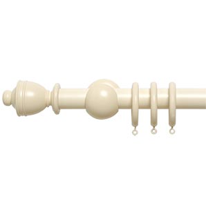 John Lewis Marlow Curtain Pole Kit- Koto Wood- Cream- L150cm x Dia.35mm