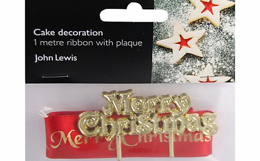 John Lewis Merry Christmas Plaque and Ribbon
