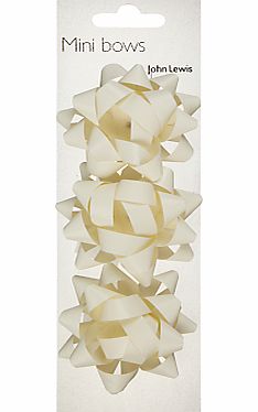 John Lewis Mini Bows, White, Set of 3
