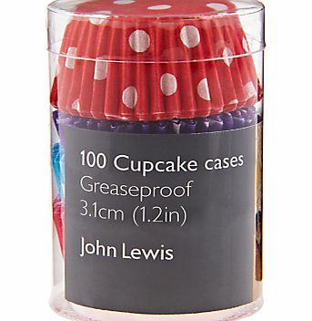 John Lewis Mini Spot Cupcake Cases, Multi, Pack