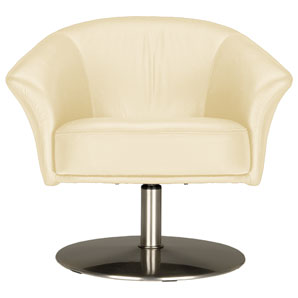 Ole Leather Swivel Chair- Tintoretto Cream
