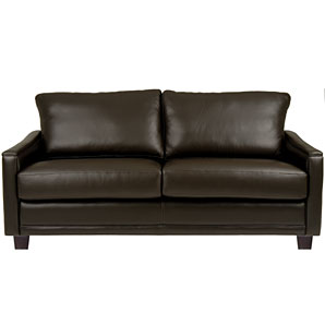 Ophelia Medium Leather Sofa, Coffee