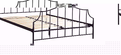 John Lewis Oregan Metal Bedstead, Black, Double