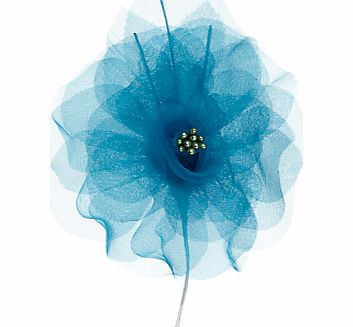 John Lewis Organza Flower Corsage, Turquoise