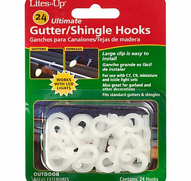 John Lewis Outdoor Light Gutter Hooks, Pack of 24