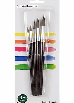 John Lewis Paint Brushes, Pack of 5