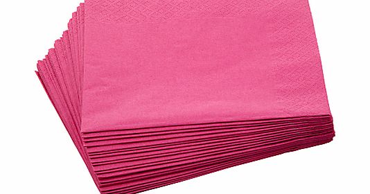 John Lewis Paper Napkins, Fuchsia, Pack of 20