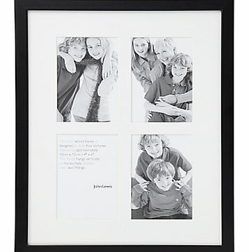 John Lewis Pine Photo Frame, Black, 4 x 6``, 4
