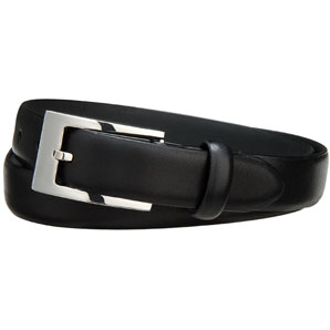 john lewis Plain Leather Belt, Black, S/M