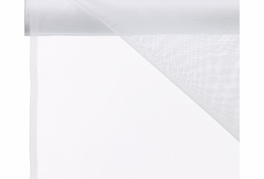 Plain Unheaded Voile Fabric, White,