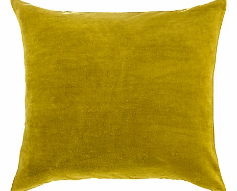 John Lewis Plain Velvet Cushion, Green