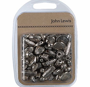 John Lewis Plastic Beads Mix, 50g, Metallic