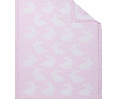 John Lewis Rabbit Pram Baby Blanket, Pink