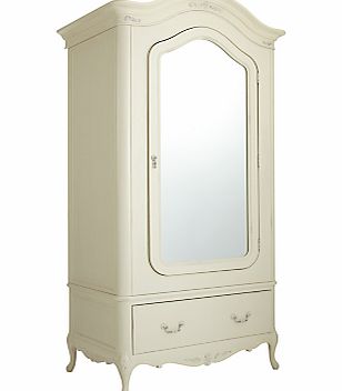 John Lewis Rose 1-door Mirrored Wardrobe, Ivory