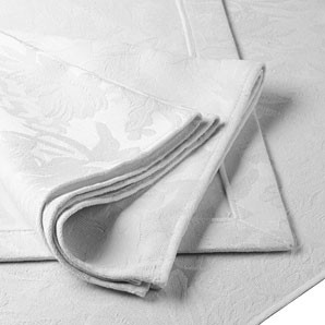John Lewis Rose Damask Napkins, White, Box of 6