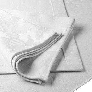 John Lewis Rose Damask Tablecloth, White, 137 x 229cm