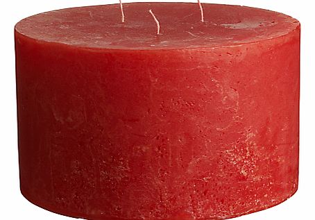 John Lewis Rustic 3 Wick Candle, Red, Small