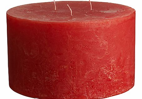 John Lewis Rustic 3 Wick Candle, Red, Small